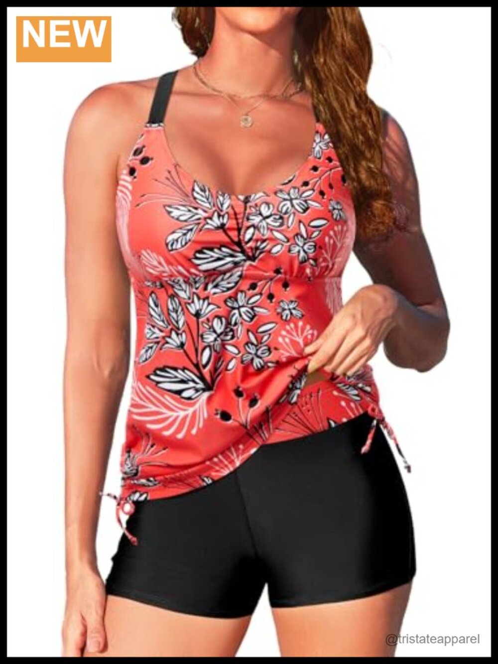 Two Piece Tankini Swimsuits Tummy Control Bathing Suit with Shorts